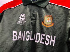 February 27, 2025: Cricket jersey of Bangladesh with team logo for ICC T20 World Cup event. — Photo by ASphoto777
